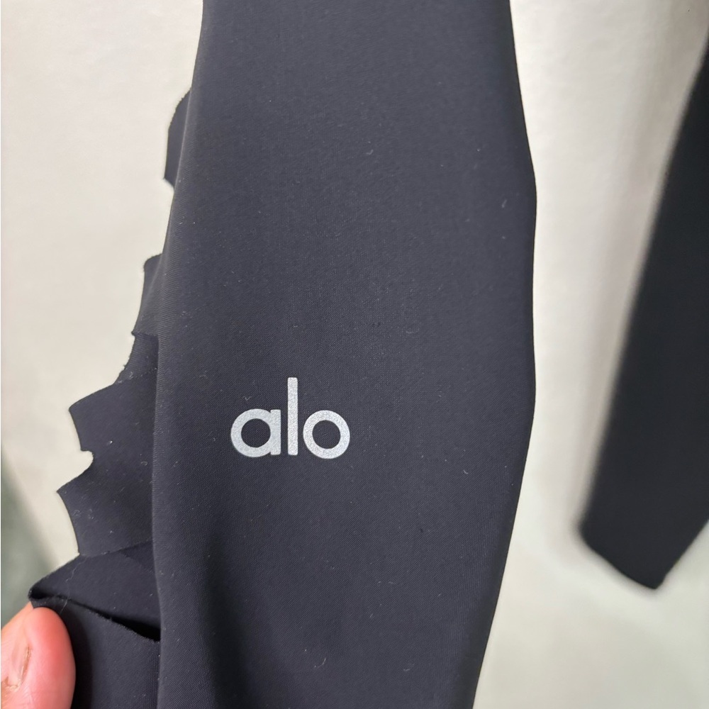 Alo Yoga High-Waist Ripped Warrior Leggings black Yoga Core Streetwear XS - Picture 8 of 12